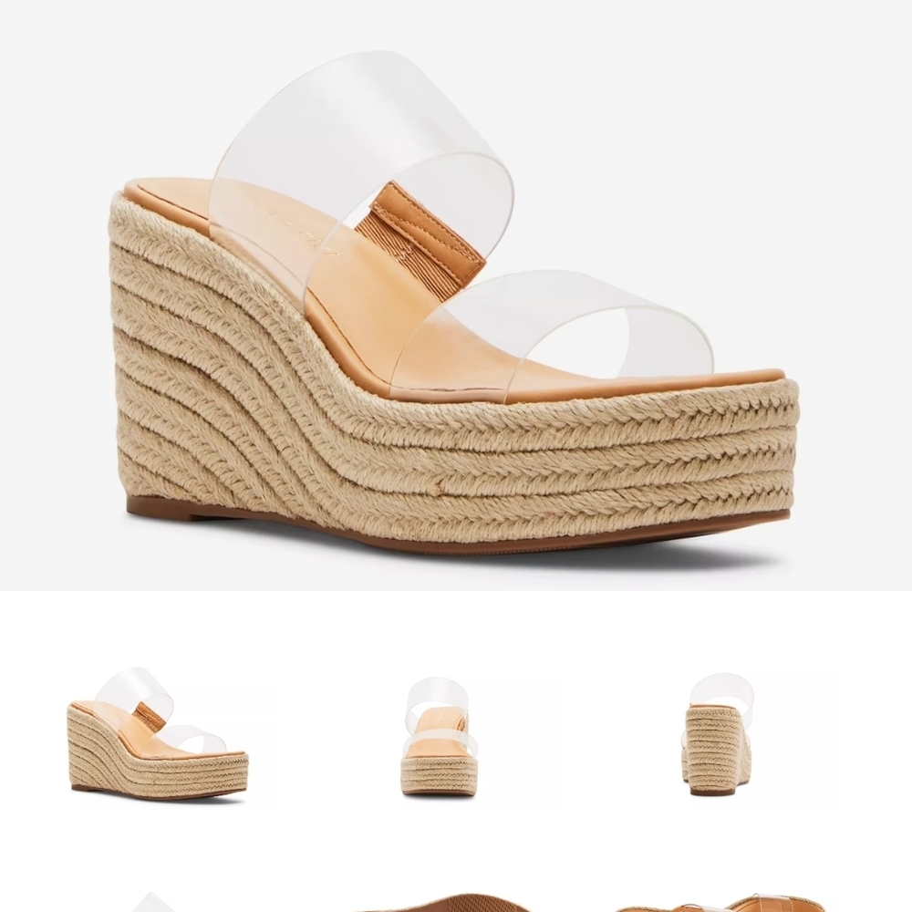 Steve Madden Clear Strap Wedge Sandals